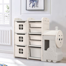 Load image into Gallery viewer, Cute Train Shape Toys Storage Rack for Kids Floor Standing