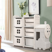 Load image into Gallery viewer, Cute Train Shape Toys Storage Rack for Kids Floor Standing