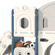 Load image into Gallery viewer, Kids Playset with Slide Basket Hoop Indoor Toddler Playground