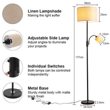 Load image into Gallery viewer, 2-Light Floor Standing Lamp with Adjustable Head Floor Lamps Living and Home