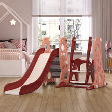 Load image into Gallery viewer, 4-in-1 Toddler Climber and Swing Set with Basketball Hoop Kids Swing and Slide Set for Indoor Outdoor Playground Living and Home
