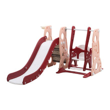 Load image into Gallery viewer, 4-in-1 Toddler Climber and Swing Set with Basketball Hoop Kids Swing and Slide Set for Indoor Outdoor Playground Living and Home