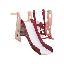 Load image into Gallery viewer, 4-in-1 Toddler Climber and Swing Set with Basketball Hoop Kids Swing and Slide Set for Indoor Outdoor Playground Living and Home