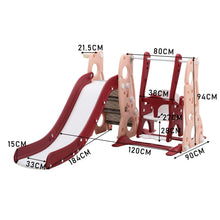 Load image into Gallery viewer, 4-in-1 Toddler Climber and Swing Set with Basketball Hoop Kids Swing and Slide Set for Indoor Outdoor Playground Living and Home