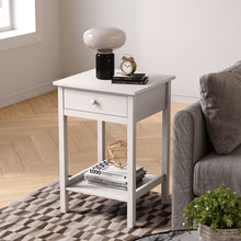 Load image into Gallery viewer, Elegant White Side Table with Eco-Friendly Design and Drawer Living and Home