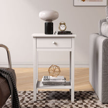 Load image into Gallery viewer, Elegant White Side Table with Eco-Friendly Design and Drawer Living and Home