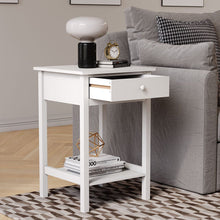 Load image into Gallery viewer, Elegant White Side Table with Eco-Friendly Design and Drawer Living and Home