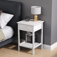 Load image into Gallery viewer, Elegant White Side Table with Eco-Friendly Design and Drawer Living and Home
