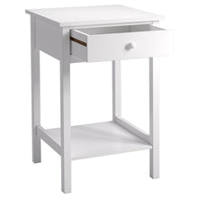 Load image into Gallery viewer, Elegant White Side Table with Eco-Friendly Design and Drawer Living and Home