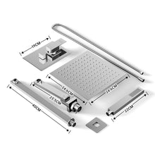 Load image into Gallery viewer, Sliver/Black Chrome Plated Square Concealed Showerhead and Handshower Mixer Set Shower Systems Living and Home