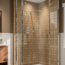 Load image into Gallery viewer, Chrome Square/Round Thermostatic Handshower and Showerhead Mixer Set Shower Systems Living and Home Sliver Square Showerhead