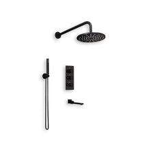 Load image into Gallery viewer, Chrome Square/Round Thermostatic Handshower and Showerhead Mixer Set Shower Systems Living and Home