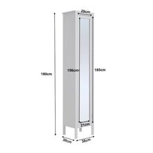 Load image into Gallery viewer, Slim White Tall Cabinet with Mirror Door