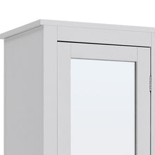 Load image into Gallery viewer, Slim White Tall Cabinet with Mirror Door