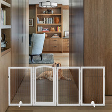 Load image into Gallery viewer, 4-Panel Wooden Folding Pet Playpen Pet Playpens Living and Home White 224cm W x 1.8cm D x 80cm H