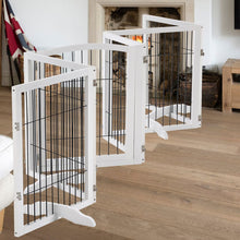 Load image into Gallery viewer, 4-Panel Wooden Folding Pet Playpen Pet Playpens Living and Home White 335cm W x 1.8cm D x 80cm H