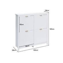 Load image into Gallery viewer, Flip Down Wood Shoe Cabinet in White