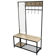 Load image into Gallery viewer, Coat Rack with Shoe Bench and Mirror Shelves & Racks Living and Home