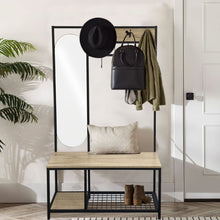 Load image into Gallery viewer, Coat Rack with Shoe Bench and Mirror Shelves & Racks Living and Home