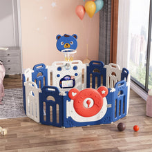 Load image into Gallery viewer, Baby Playpen Kids Safety Gate with Basketball Hoop Kids Basketball Hoops Living and Home 123cm W x 163cm D x 65cm H