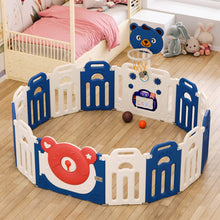 Load image into Gallery viewer, Baby Playpen Kids Safety Gate with Basketball Hoop Kids Basketball Hoops Living and Home 123cm W x 203cm D x 65cm H