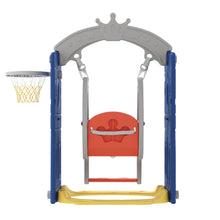 Load image into Gallery viewer, Indoor Outdoor Toddler Swing with Basketball Hoop Swing & Slide Living and Home