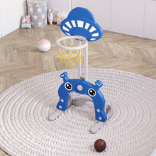 Load image into Gallery viewer, 2-in-1 Adjustable Kids Basketball Hoop with Football Goal Kids Basketball Hoops Living and Home Blue