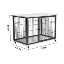Load image into Gallery viewer, 98cm W Wooden Wire Dog Crate with Tray for Small to Medium-Sized Dogs Dog Houses Living and Home