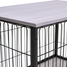 Load image into Gallery viewer, 98cm W Wooden Wire Dog Crate with Tray for Small to Medium-Sized Dogs Dog Houses Living and Home
