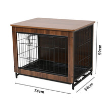 Load image into Gallery viewer, Brown Wooden Wire Dog Crate Pet Cage Dog Houses Living and Home