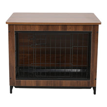 Load image into Gallery viewer, Brown Wooden Wire Dog Crate Pet Cage Dog Houses Living and Home