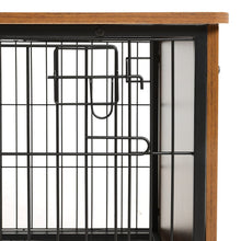 Load image into Gallery viewer, Brown Wooden Wire Dog Crate Pet Cage Dog Houses Living and Home