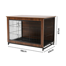 Load image into Gallery viewer, Brown Wooden Wire Dog Crate Pet Cage Dog Houses Living and Home