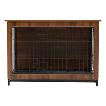 Load image into Gallery viewer, Brown Wooden Wire Dog Crate Pet Cage Dog Houses Living and Home