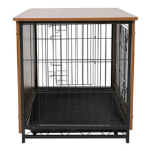 Load image into Gallery viewer, Brown Wooden Wire Dog Crate Pet Cage Dog Houses Living and Home