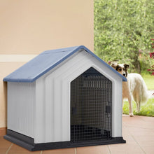 Load image into Gallery viewer, Large Blue-Top Plastic Dog House with Iron Door Living and Home