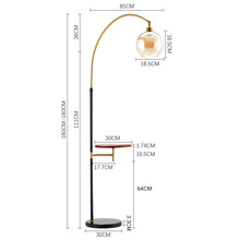 Load image into Gallery viewer, Modern Adjustable Arc Floor Lamp with Wood Tray
