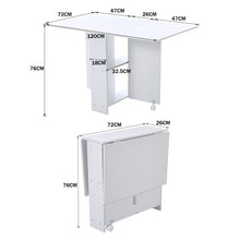 Load image into Gallery viewer, 3ft W Multifunctional Folding Dining Table for Small Spaces with 2-tier Shelves Dining Tables Living and Home