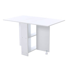 Load image into Gallery viewer, 3ft W Multifunctional Folding Dining Table for Small Spaces with 2-tier Shelves Dining Tables Living and Home