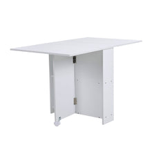 Load image into Gallery viewer, 3ft W Multifunctional Folding Dining Table for Small Spaces with 2-tier Shelves Dining Tables Living and Home