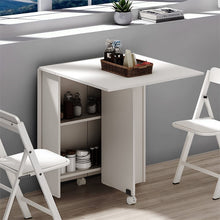 Load image into Gallery viewer, 3ft W Multifunctional Folding Dining Table for Small Spaces with 2-tier Shelves Dining Tables Living and Home