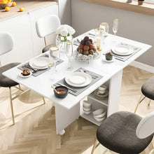 Load image into Gallery viewer, 3ft W Multifunctional Folding Dining Table for Small Spaces with 2-tier Shelves Dining Tables Living and Home