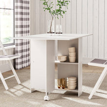 Load image into Gallery viewer, 3ft W Multifunctional Folding Dining Table for Small Spaces with 2-tier Shelves Dining Tables Living and Home