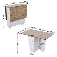 Load image into Gallery viewer, 3ft W White/Oak Multipurpose Folding Dining Table with 2 Drawers Dining Tables Living and Home