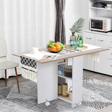 Load image into Gallery viewer, 3ft W White/Oak Multipurpose Folding Dining Table with 2 Drawers Dining Tables Living and Home