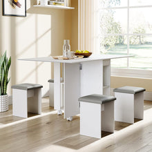 Load image into Gallery viewer, Versatile Expandable Dining Table Set include 360-Degree Rotating Chair and Drop-Leaf Table Dining Sets Living and Home