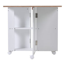 Load image into Gallery viewer, Versatile Expandable Dining Table Set, Drop-Leaf Table with Storage Shelves and Wheels Living and Home