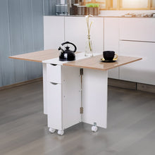 Load image into Gallery viewer, Versatile Expandable Dining Table Set, Drop-Leaf Table with Storage Shelves and Wheels Living and Home