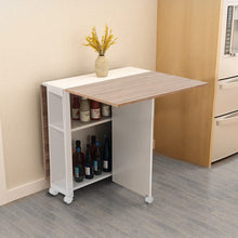Load image into Gallery viewer, Versatile Expandable Dining Table Set, Drop-Leaf Table with Storage Shelves and Wheels Living and Home