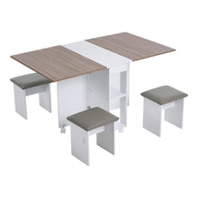 Load image into Gallery viewer, Versatile Expandable Dining Table Set, Drop-Leaf Table with Storage Shelves and Wheels Living and Home